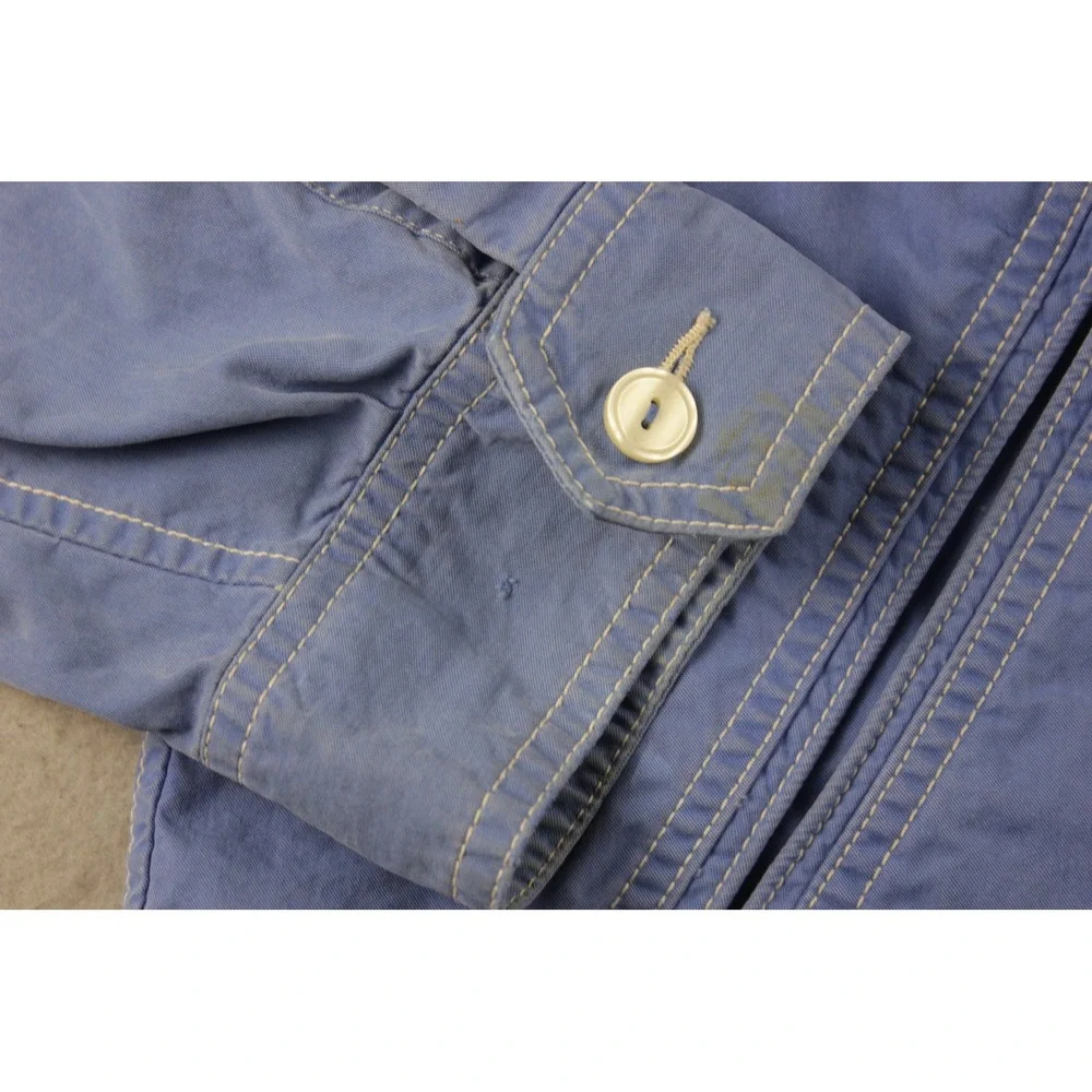 Polo Ralph Lauren Hooded Jacket Blue Big Pony 3 Patch Y2K Vintage XL Distressed